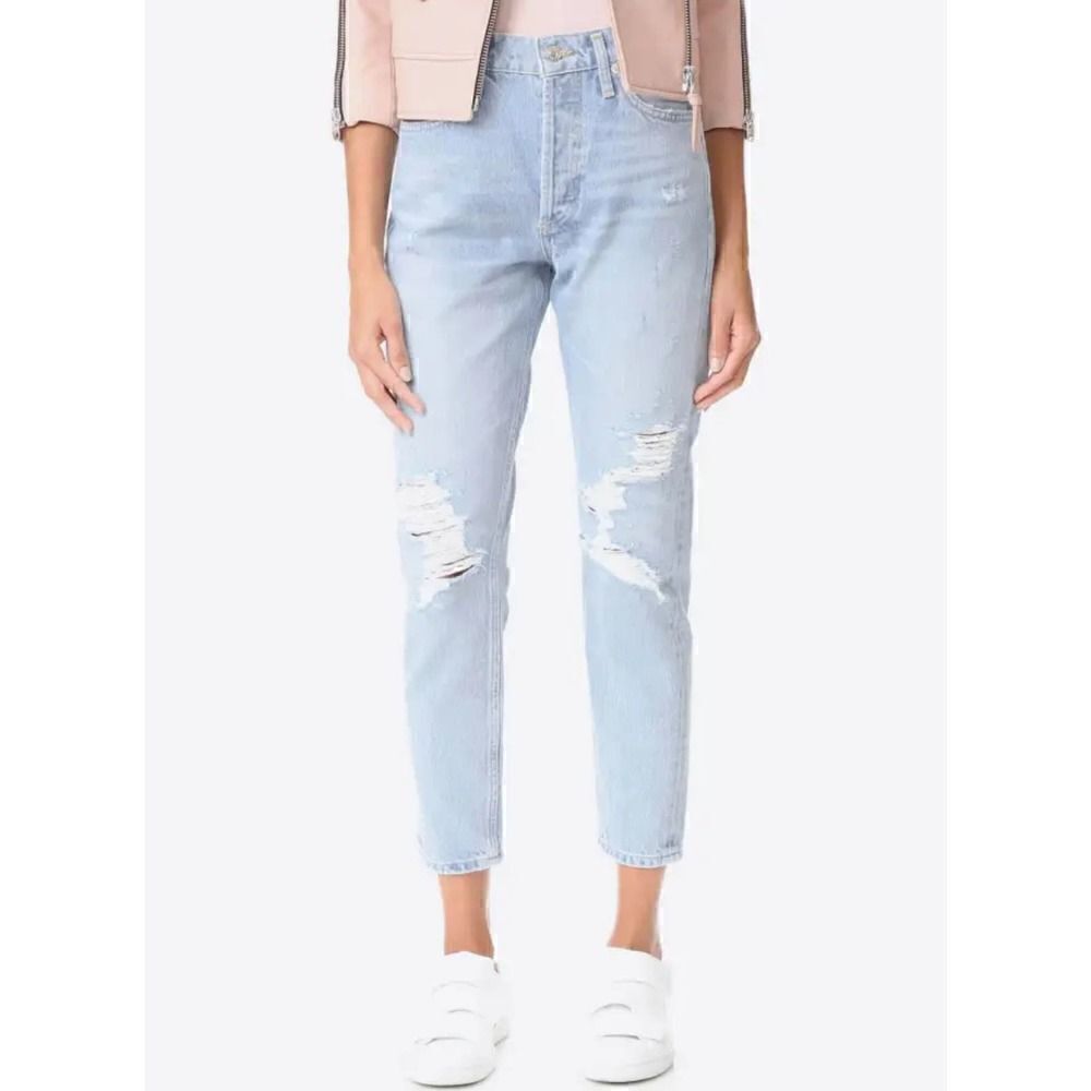 AGOLDE Jamie High Rise Classic Jeans
Distressed Ever More Light Wash Size 26